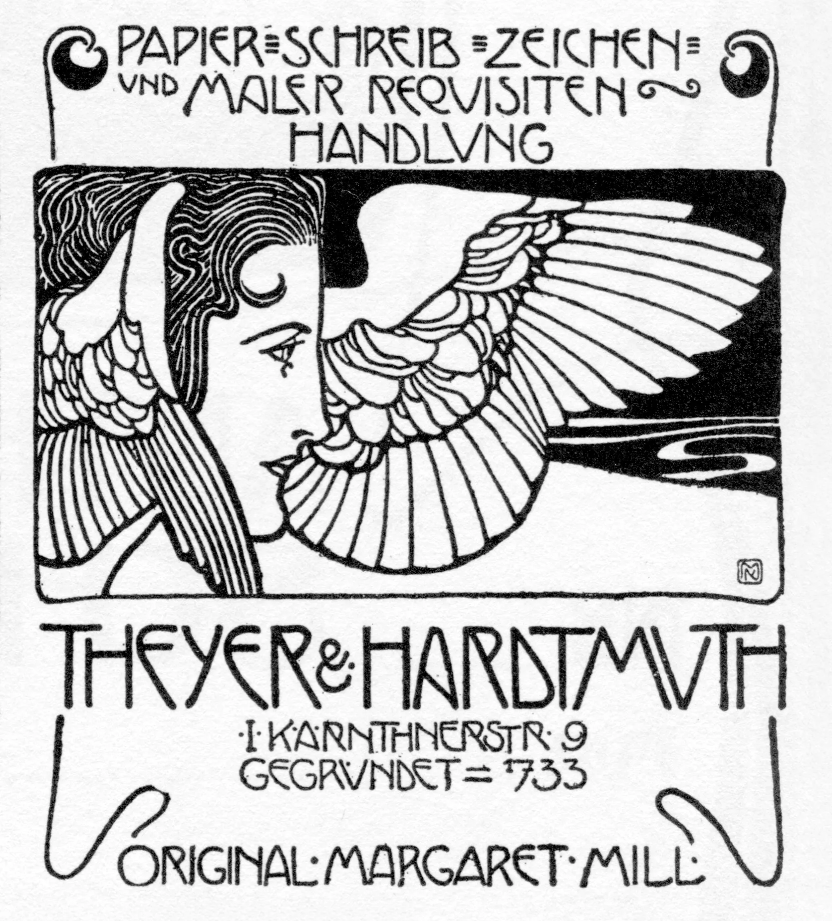 Advertisment by Koloman Moser, Vienna, c. 1900
