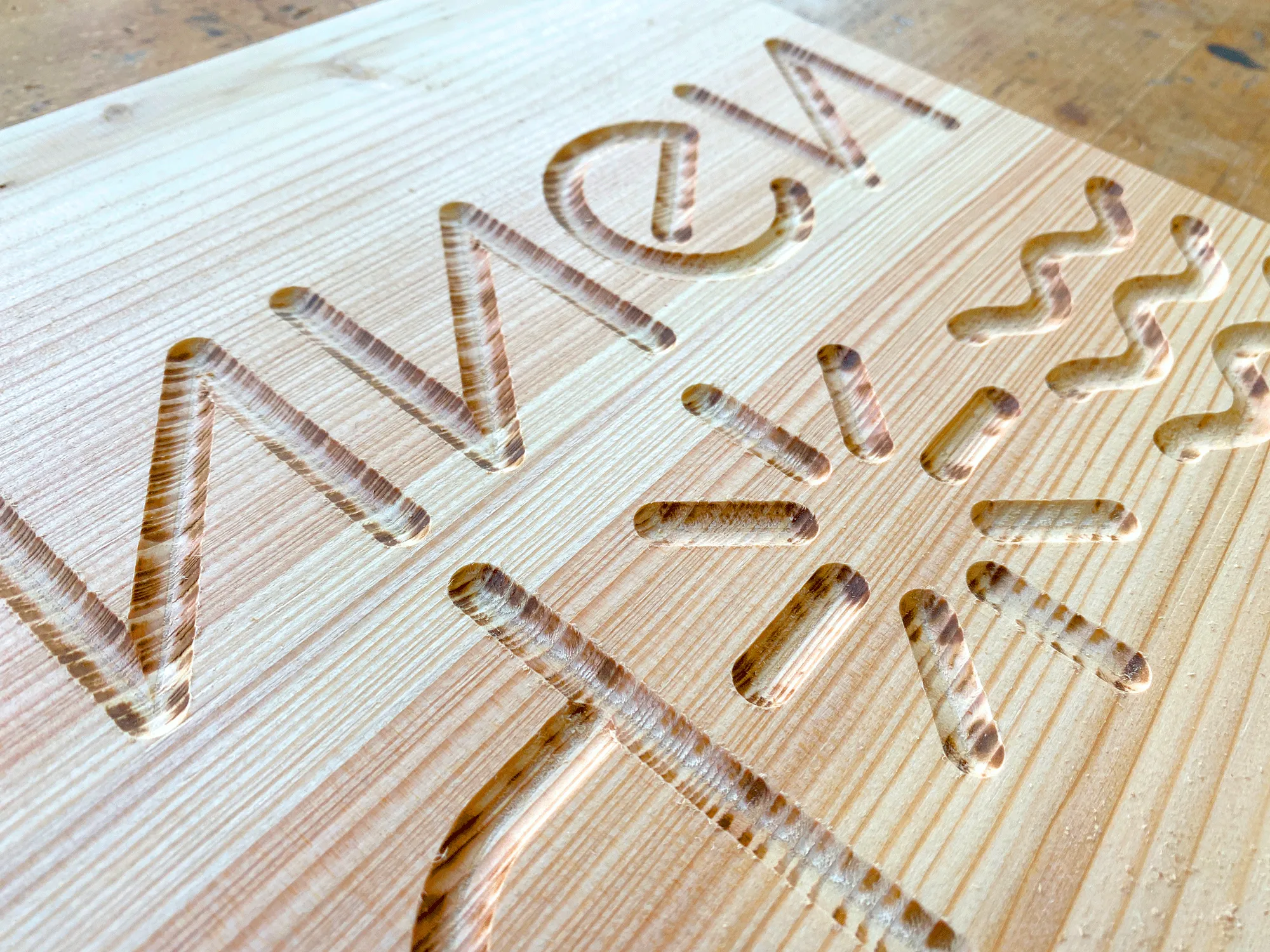Photo of the finished carving in wood